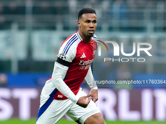 Gabriel of Arsenal during the UEFA Champions League 2024/25 League Phase MD4 match between FC Internazionale and Arsenal at Stadio San Siro...