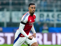 Gabriel of Arsenal during the UEFA Champions League 2024/25 League Phase MD4 match between FC Internazionale and Arsenal at Stadio San Siro...