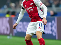 Gabriel Martinelli of Arsenal during the UEFA Champions League 2024/25 League Phase MD4 match between FC Internazionale and Arsenal at Stadi...