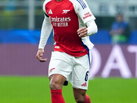 Gabriel of Arsenal during the UEFA Champions League 2024/25 League Phase MD4 match between FC Internazionale and Arsenal at Stadio San Siro...