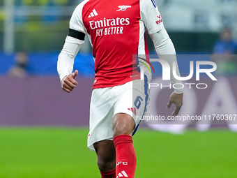 Gabriel of Arsenal during the UEFA Champions League 2024/25 League Phase MD4 match between FC Internazionale and Arsenal at Stadio San Siro...