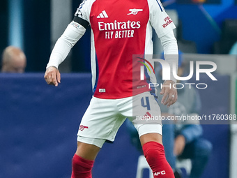 Ben White of Arsenal during the UEFA Champions League 2024/25 League Phase MD4 match between FC Internazionale and Arsenal at Stadio San Sir...