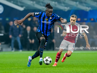 Yann Aurel Bisseck of FC Internazionale during the UEFA Champions League 2024/25 League Phase MD4 match between FC Internazionale and Arsena...