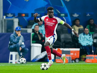 Bukayo Saka of Arsenal during the UEFA Champions League 2024/25 League Phase MD4 match between FC Internazionale and Arsenal at Stadio San S...