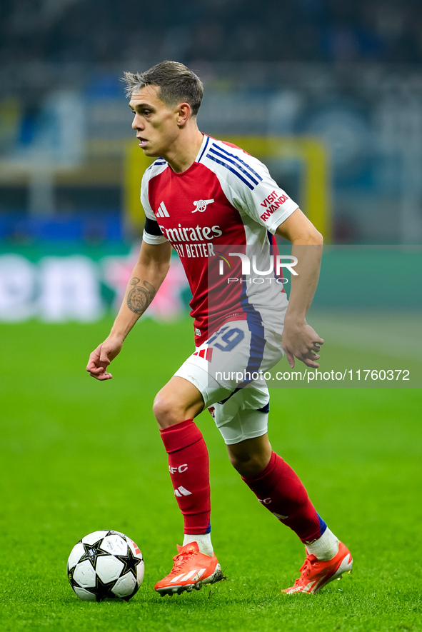 Leandro Trossard of Arsenal during the UEFA Champions League 2024/25 League Phase MD4 match between FC Internazionale and Arsenal at Stadio...