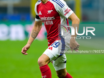 Leandro Trossard of Arsenal during the UEFA Champions League 2024/25 League Phase MD4 match between FC Internazionale and Arsenal at Stadio...