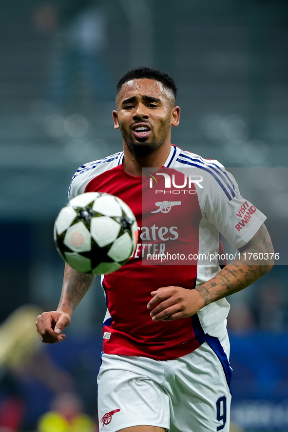 Gabriel Jesus of Arsenal during the UEFA Champions League 2024/25 League Phase MD4 match between FC Internazionale and Arsenal at Stadio San...