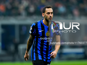 Hakan Calhanoglu of FC Internazionale during the UEFA Champions League 2024/25 League Phase MD4 match between FC Internazionale and Arsenal...