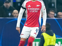 Ben White of Arsenal during the UEFA Champions League 2024/25 League Phase MD4 match between FC Internazionale and Arsenal at Stadio San Sir...