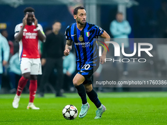 Hakan Calhanoglu of FC Internazionale during the UEFA Champions League 2024/25 League Phase MD4 match between FC Internazionale and Arsenal...