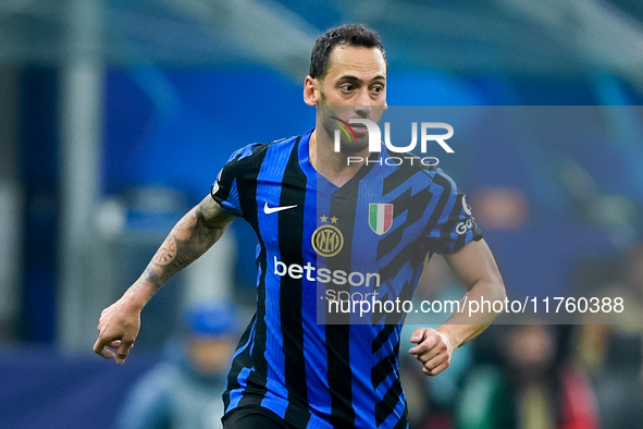 Hakan Calhanoglu of FC Internazionale during the UEFA Champions League 2024/25 League Phase MD4 match between FC Internazionale and Arsenal...