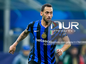 Hakan Calhanoglu of FC Internazionale during the UEFA Champions League 2024/25 League Phase MD4 match between FC Internazionale and Arsenal...