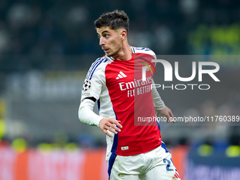 Kai Havertz of Arsenal during the UEFA Champions League 2024/25 League Phase MD4 match between FC Internazionale and Arsenal at Stadio San S...