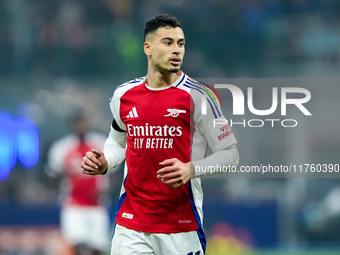 Gabriel Martinelli of Arsenal during the UEFA Champions League 2024/25 League Phase MD4 match between FC Internazionale and Arsenal at Stadi...