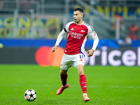 Gabriel Martinelli of Arsenal during the UEFA Champions League 2024/25 League Phase MD4 match between FC Internazionale and Arsenal at Stadi...