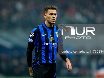 Kristjan Asllani of FC Internazionale looks on during the UEFA Champions League 2024/25 League Phase MD4 match between FC Internazionale and...