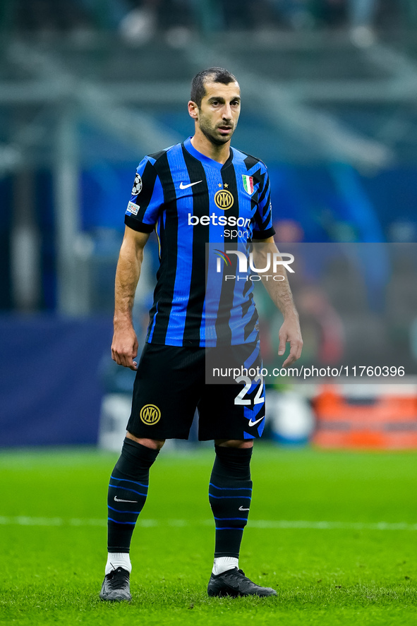 Henrikh Mkhitaryan of FC Internazionale looks on during the UEFA Champions League 2024/25 League Phase MD4 match between FC Internazionale a...