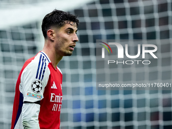 Kai Havertz of Arsenal looks on during the UEFA Champions League 2024/25 League Phase MD4 match between FC Internazionale and Arsenal at Sta...