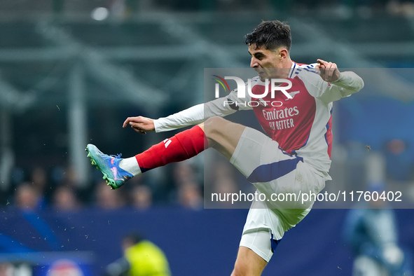 Kai Havertz of Arsenal during the UEFA Champions League 2024/25 League Phase MD4 match between FC Internazionale and Arsenal at Stadio San S...