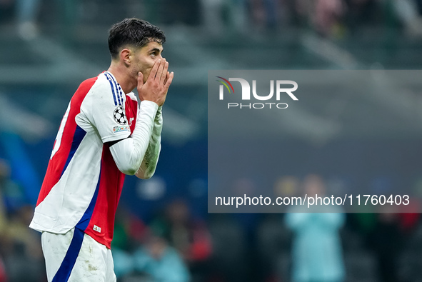 Kai Havertz of Arsenal looks dejected during the UEFA Champions League 2024/25 League Phase MD4 match between FC Internazionale and Arsenal...