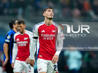 Kai Havertz of Arsenal looks dejected during the UEFA Champions League 2024/25 League Phase MD4 match between FC Internazionale and Arsenal...