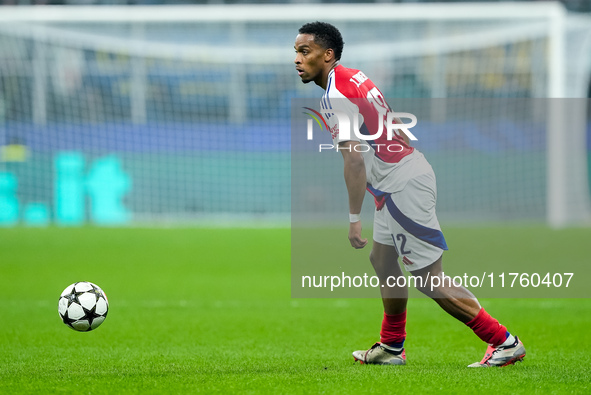 Jurrien Timber of Arsenal during the UEFA Champions League 2024/25 League Phase MD4 match between FC Internazionale and Arsenal at Stadio Sa...