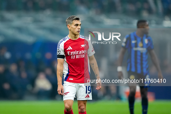 Leandro Trossard of Arsenal during the UEFA Champions League 2024/25 League Phase MD4 match between FC Internazionale and Arsenal at Stadio...