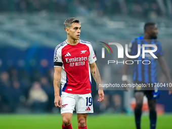 Leandro Trossard of Arsenal during the UEFA Champions League 2024/25 League Phase MD4 match between FC Internazionale and Arsenal at Stadio...