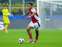 Jurrien Timber of Arsenal during the UEFA Champions League 2024/25 League Phase MD4 match between FC Internazionale and Arsenal at Stadio Sa...