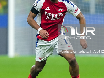 Jurrien Timber of Arsenal during the UEFA Champions League 2024/25 League Phase MD4 match between FC Internazionale and Arsenal at Stadio Sa...