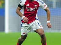 Jurrien Timber of Arsenal during the UEFA Champions League 2024/25 League Phase MD4 match between FC Internazionale and Arsenal at Stadio Sa...