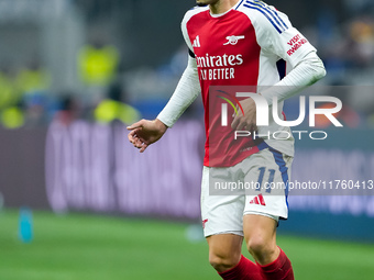 Gabriel Martinelli of Arsenal during the UEFA Champions League 2024/25 League Phase MD4 match between FC Internazionale and Arsenal at Stadi...