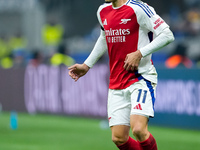 Gabriel Martinelli of Arsenal during the UEFA Champions League 2024/25 League Phase MD4 match between FC Internazionale and Arsenal at Stadi...