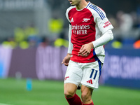 Gabriel Martinelli of Arsenal during the UEFA Champions League 2024/25 League Phase MD4 match between FC Internazionale and Arsenal at Stadi...