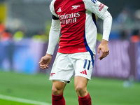 Gabriel Martinelli of Arsenal during the UEFA Champions League 2024/25 League Phase MD4 match between FC Internazionale and Arsenal at Stadi...