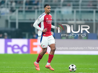 Gabriel of Arsenal during the UEFA Champions League 2024/25 League Phase MD4 match between FC Internazionale and Arsenal at Stadio San Siro...