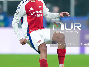 Gabriel of Arsenal during the UEFA Champions League 2024/25 League Phase MD4 match between FC Internazionale and Arsenal at Stadio San Siro...