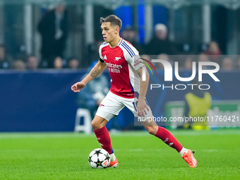 Leandro Trossard of Arsenal during the UEFA Champions League 2024/25 League Phase MD4 match between FC Internazionale and Arsenal at Stadio...