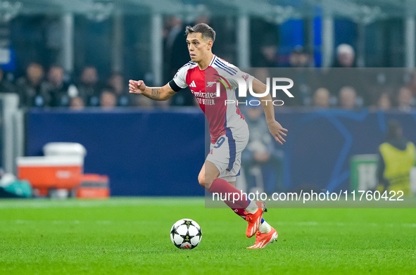 Leandro Trossard of Arsenal during the UEFA Champions League 2024/25 League Phase MD4 match between FC Internazionale and Arsenal at Stadio...