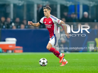 Leandro Trossard of Arsenal during the UEFA Champions League 2024/25 League Phase MD4 match between FC Internazionale and Arsenal at Stadio...