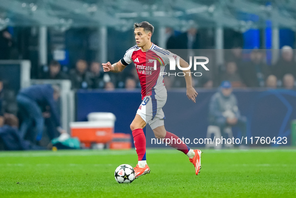 Leandro Trossard of Arsenal during the UEFA Champions League 2024/25 League Phase MD4 match between FC Internazionale and Arsenal at Stadio...