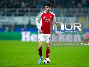 Kai Havertz of Arsenal during the UEFA Champions League 2024/25 League Phase MD4 match between FC Internazionale and Arsenal at Stadio San S...