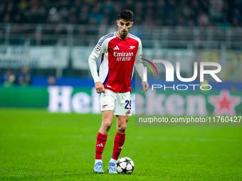 Kai Havertz of Arsenal during the UEFA Champions League 2024/25 League Phase MD4 match between FC Internazionale and Arsenal at Stadio San S...