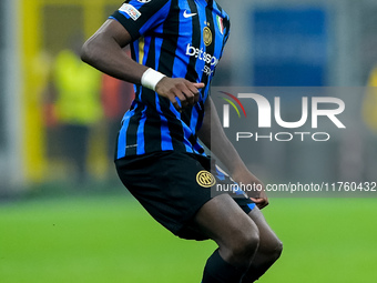 Marcus Thuram of FC Internazionale during the UEFA Champions League 2024/25 League Phase MD4 match between FC Internazionale and Arsenal at...