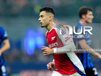 Gabriel Martinelli of Arsenal during the UEFA Champions League 2024/25 League Phase MD4 match between FC Internazionale and Arsenal at Stadi...