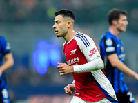 Gabriel Martinelli of Arsenal during the UEFA Champions League 2024/25 League Phase MD4 match between FC Internazionale and Arsenal at Stadi...