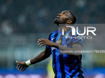 Marcus Thuram of FC Internazionale during the UEFA Champions League 2024/25 League Phase MD4 match between FC Internazionale and Arsenal at...