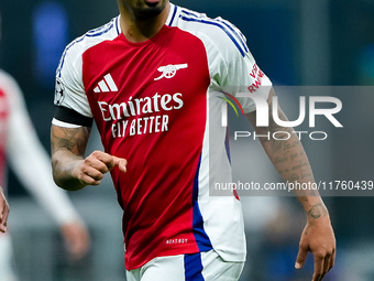 Gabriel Jesus of Arsenal looks on during the UEFA Champions League 2024/25 League Phase MD4 match between FC Internazionale and Arsenal at S...