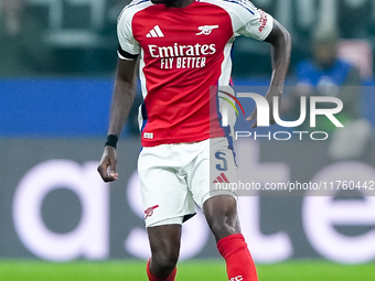 Thomas Partey of Arsenal during the UEFA Champions League 2024/25 League Phase MD4 match between FC Internazionale and Arsenal at Stadio San...