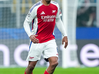 Gabriel of Arsenal during the UEFA Champions League 2024/25 League Phase MD4 match between FC Internazionale and Arsenal at Stadio San Siro...